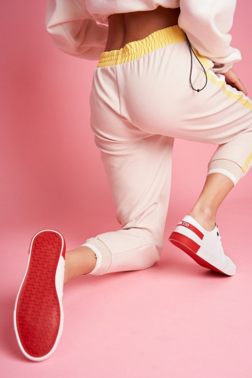 Stiilsed spordijalatsid naturaalsest nahast BIG STAR FF274174 Valge-punane