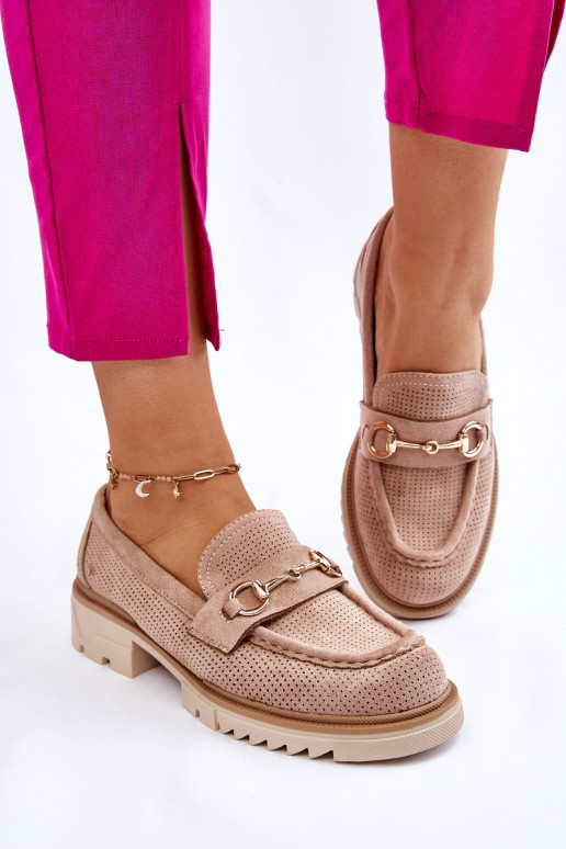 Klassikalise mudeli Pealiste omad jalatsid Mokassiinid beeži värvi Kolton