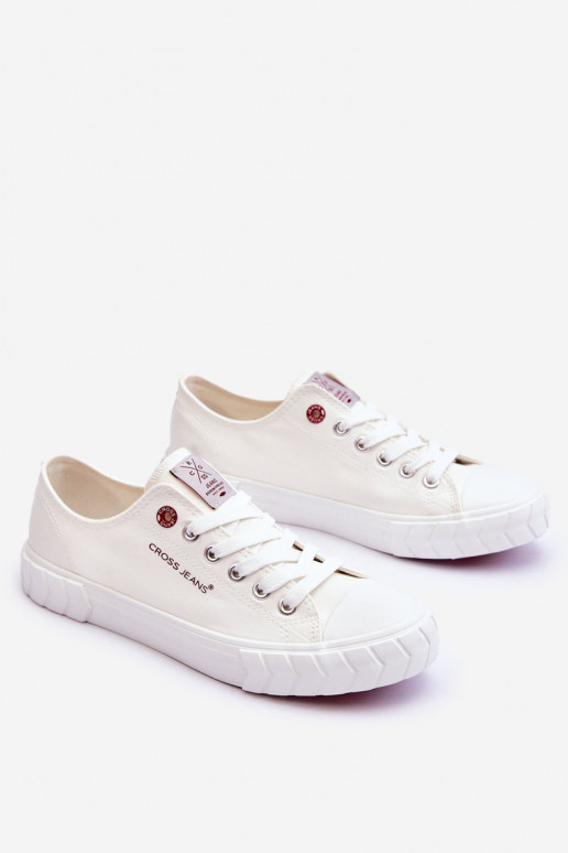 Klassikalise mudeli Pealistesaapad Cross Jeans LL2R4052 valget värvi