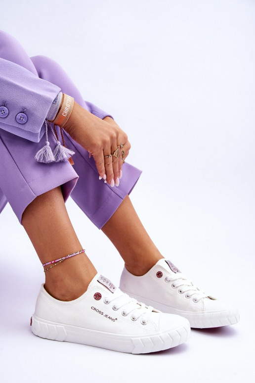 Klassikalise mudeli Pealistesaapad Cross Jeans LL2R4052 valget värvi