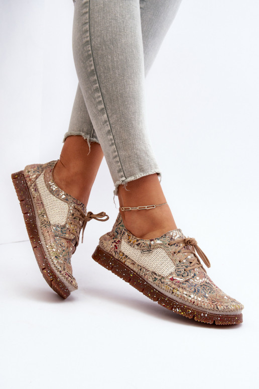 Mustriline jalatsid Pealiste omad Sellel onciejka 06347-04 beeži värvi