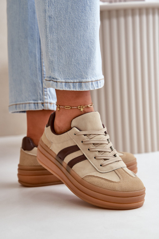 Sneakers tüüpi jalanõud Pealiste omad platvormiga pruunid värvi Nesonice