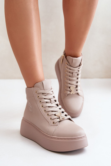 Kõrge Pealhk Sneakers tüüpi jalanõud Pealiste omad platvormiga Vinceza 66707 beeži värvi 2