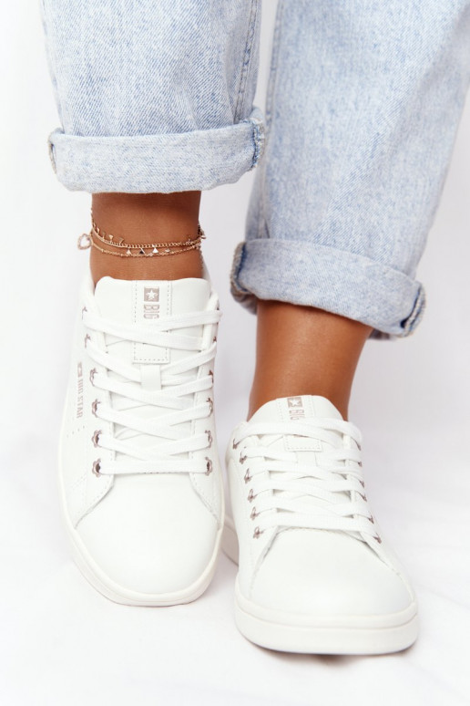 Stiilsed spordijalatsid naturaalsest nahast BIG STAR DD274583 Valget-Vask