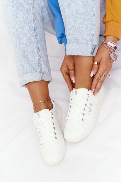 Stiilsed spordijalatsid naturaalsest nahast BIG STAR DD274583 Valget-Vask