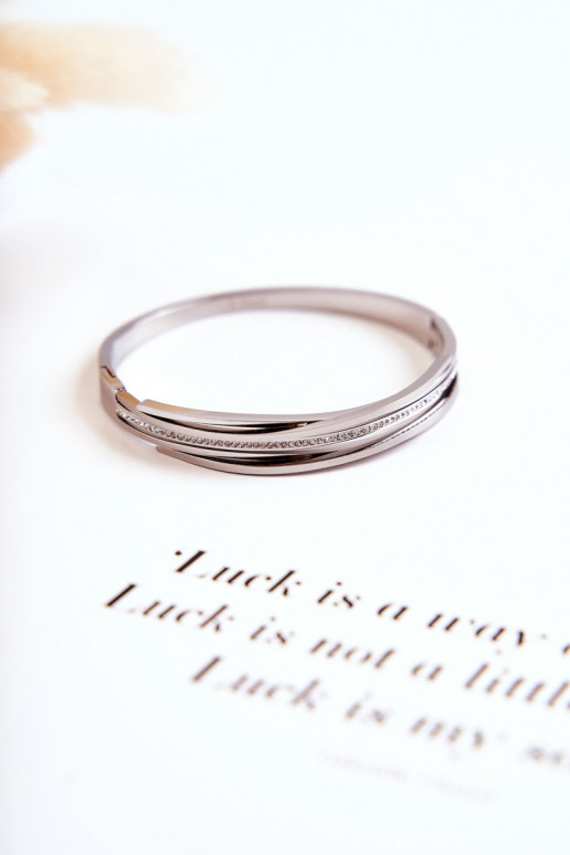 Käevõru Teras säravate kristallidega Hõbedat värvi Myrens