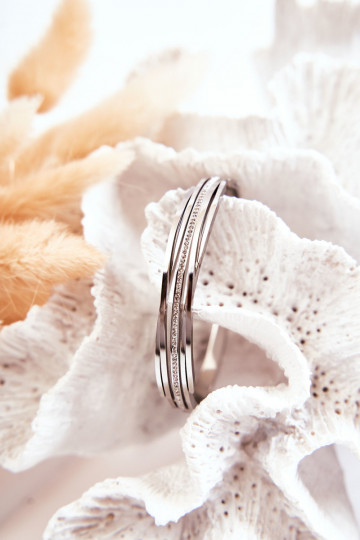 Käevõru Teras säravate kristallidega Hõbedat värvi Myrens 2