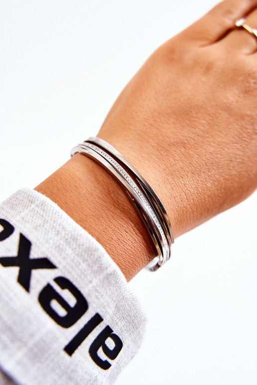 Käevõru Teras säravate kristallidega Hõbedat värvi Myrens