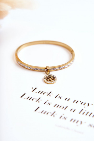 Käevõru kristallidega Elupuu Kuldset värvi Alive