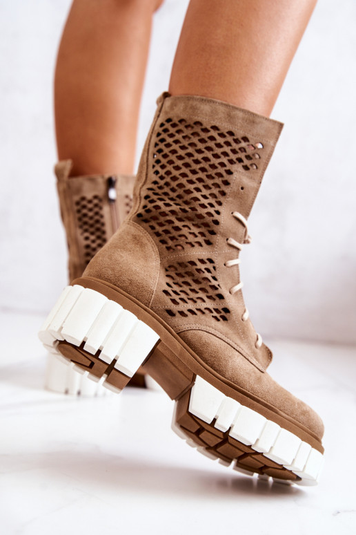 Pealhk Kõrge saapad Nicole pruunid värvi 2706