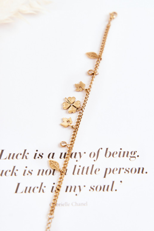 Moodne Käevõru Ristikuga Ja Lehed Kuldset värvi