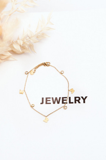 Pahkluu käevõru Koos liblikatega Kuldset värvi 2