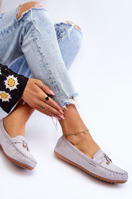 Klassikalised seemisnahast mokassiinid Halli värvi Good Time