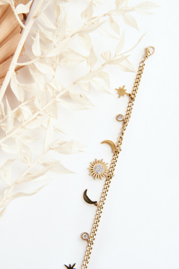 Moodne Käevõru Kuu ja päikesega Kuldset värvi 2