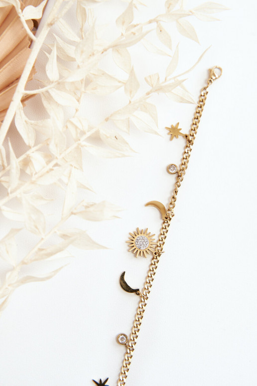 Moodne Käevõru Kuu ja päikesega Kuldset värvi