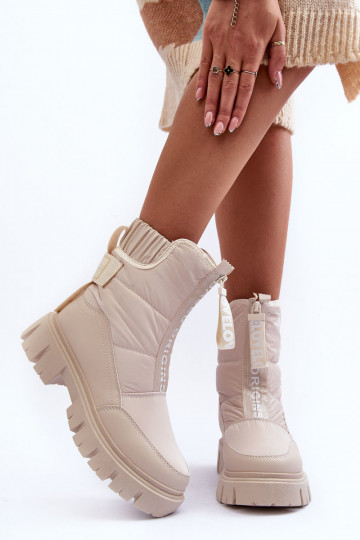 Kõrge nööpidega lumesaapad Pealiste omad voodriga beeži värvi Freoc