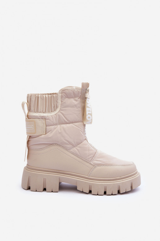 Kõrge nööpidega lumesaapad Pealiste omad voodriga beeži värvi Freoc