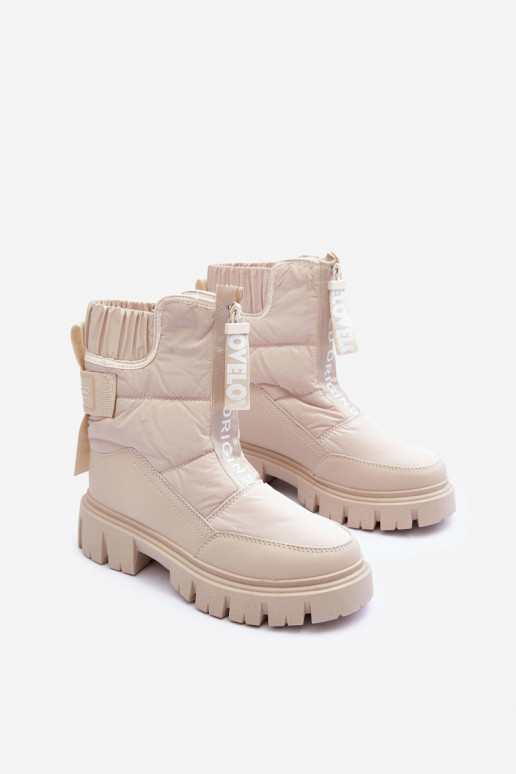 Kõrge nööpidega lumesaapad Pealiste omad voodriga beeži värvi Freoc