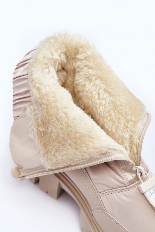 Kõrge nööpidega lumesaapad Pealiste omad voodriga beeži värvi Freoc