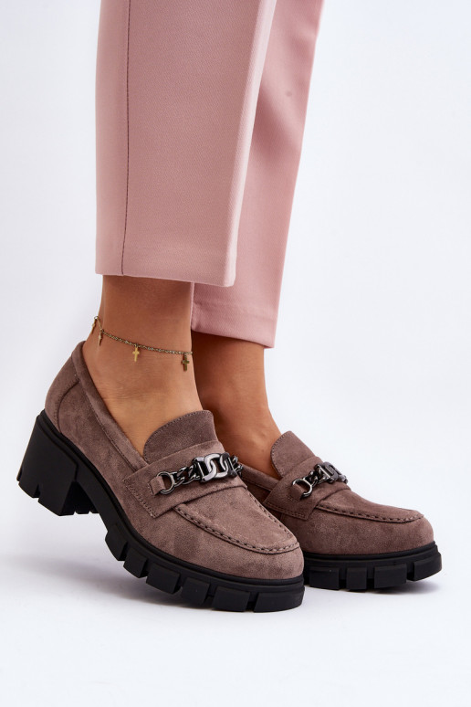 Mokassiinid Sellel onssiivsetel kontsadel beeži värvi Eriella