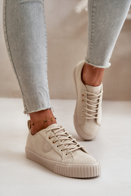 Velvetist naiste saapad voodriga Big Star OO274812 Hi-Poly System beeži värvi