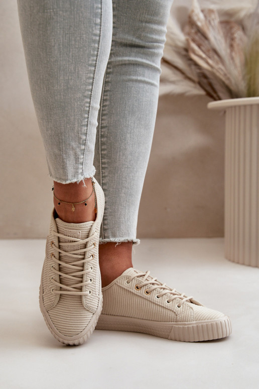 Velvetist naiste saapad voodriga Big Star OO274812 Hi-Poly System beeži värvi