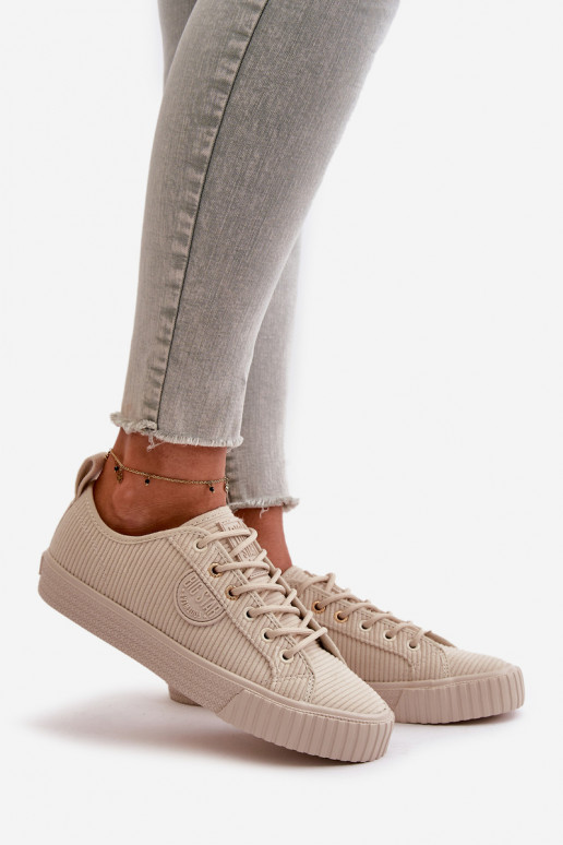 Velvetist naiste saapad voodriga Big Star OO274812 Hi-Poly System beeži värvi