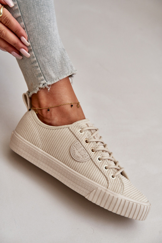 Velvetist naiste saapad voodriga Big Star OO274812 Hi-Poly System beeži värvi