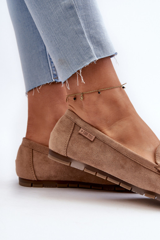 naiste mokassiinid Eco Suedeosissee Big Star NN274930 Memory Foam System beeži värvi