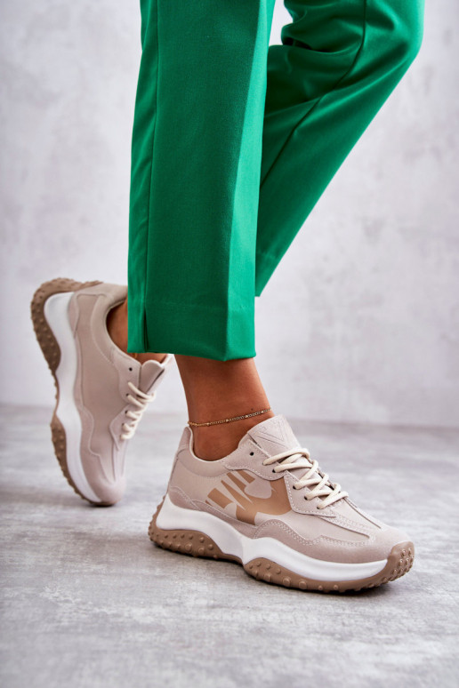 Pealiste omad spordijalatsid nööritavad beeži värvi Tolea