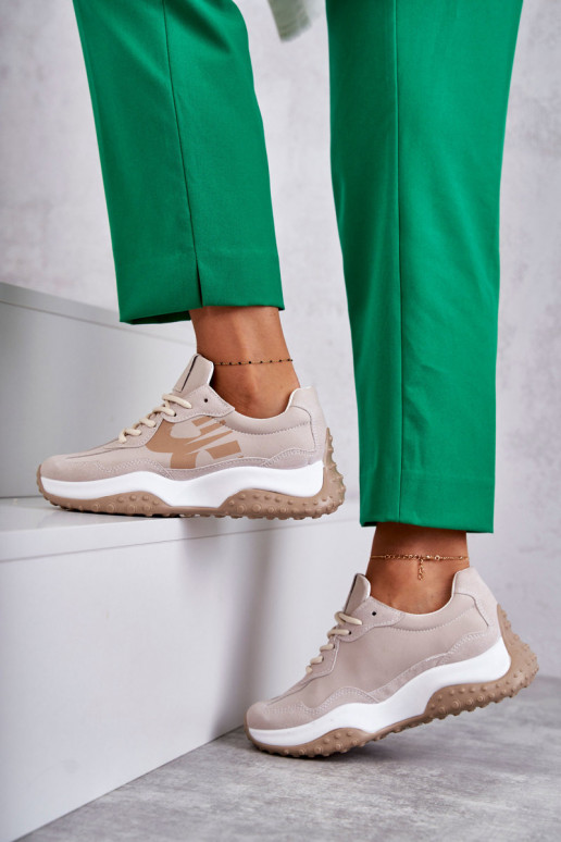 Pealiste omad spordijalatsid nööritavad beeži värvi Tolea