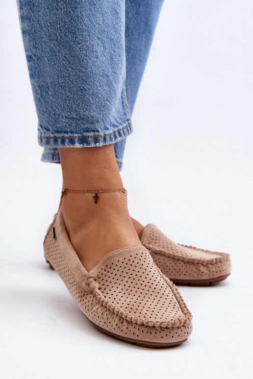 Pealiste omad Ažuurne Mokassiinid beeži värvi Rasirna