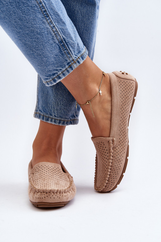 Pealiste omad Ažuurne Mokassiinid beeži värvi Rasirna