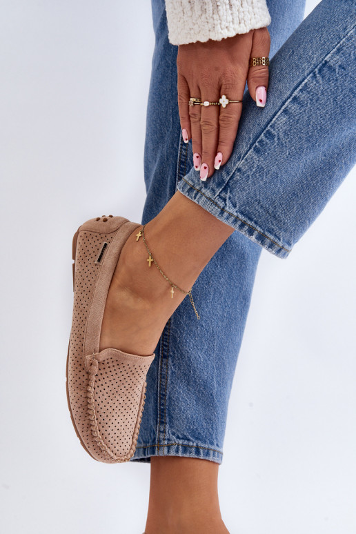 Pealiste omad Ažuurne Mokassiinid beeži värvi Rasirna