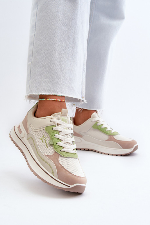 Sneakers tüüpi jalanõud Pealiste omad Big Star NN274A091 beeži värvi-Rohelist värvi
