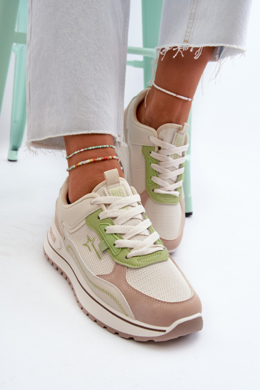 Sneakers tüüpi jalanõud Pealiste omad Big Star NN274A091 beeži värvi-Rohelist värvi