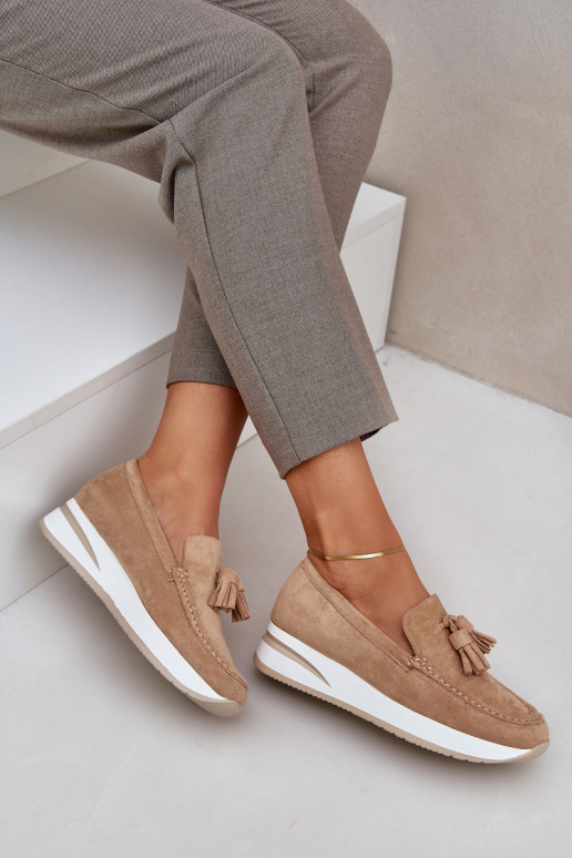 Mokassiinid Peal Õrnm Koturnie Eco Suedeosissee beeži värvi Challavia