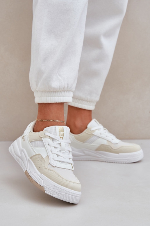 Sneakers tüüpi jalanõud platvormiga Big Star OO274A155 Valget-beeži värvi