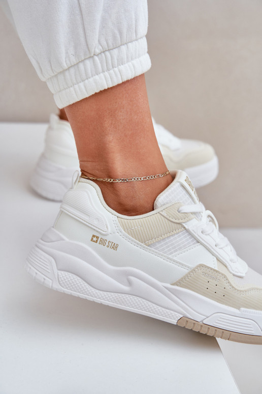 Sneakers tüüpi jalanõud platvormiga Big Star OO274A155 Valget-beeži värvi