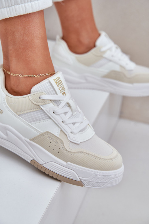 Sneakers tüüpi jalanõud platvormiga Big Star OO274A155 Valget-beeži värvi