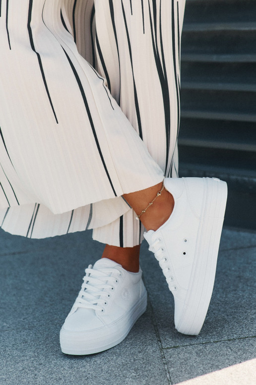 Eko Pealhk naiste saapad platvormiga Big Star RR274298 valget värvi