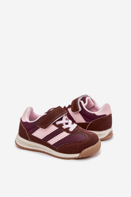 Laste tossude mudeljalatsid spordijalatsid krõpsudega kinnitatav pruunid värvi Viona