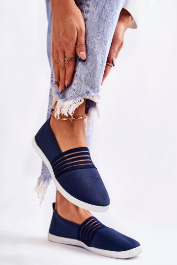 Pealiste omad Spordijalatsid Riidest Slip-On tumesinist värvi Lilis 2