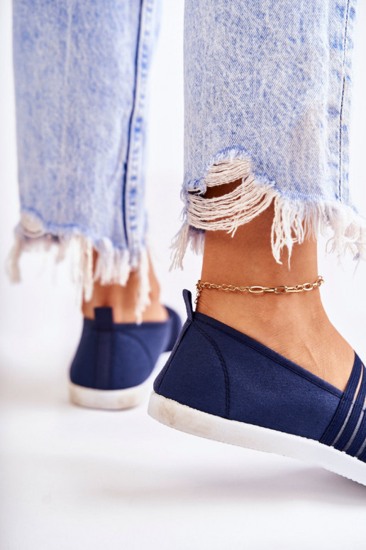 Pealiste omad Spordijalatsid Riidest Slip-On tumesinist värvi Lilis