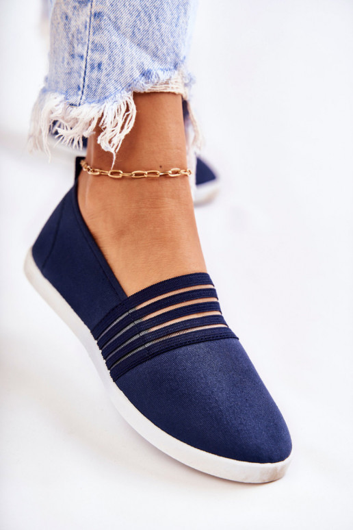 Pealiste omad Spordijalatsid Riidest Slip-On tumesinist värvi Lilis