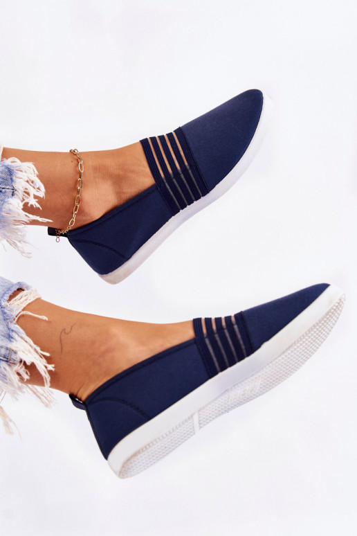 Pealiste omad Spordijalatsid Riidest Slip-On tumesinist värvi Lilis