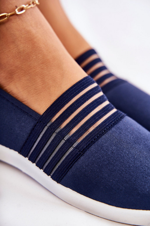 Pealiste omad Spordijalatsid Riidest Slip-On tumesinist värvi Lilis