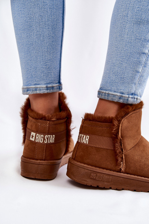 Pealiste omad Pealiste poolsaapad nööpidega lumesaapad Big Star KK274620 pruunid värvi