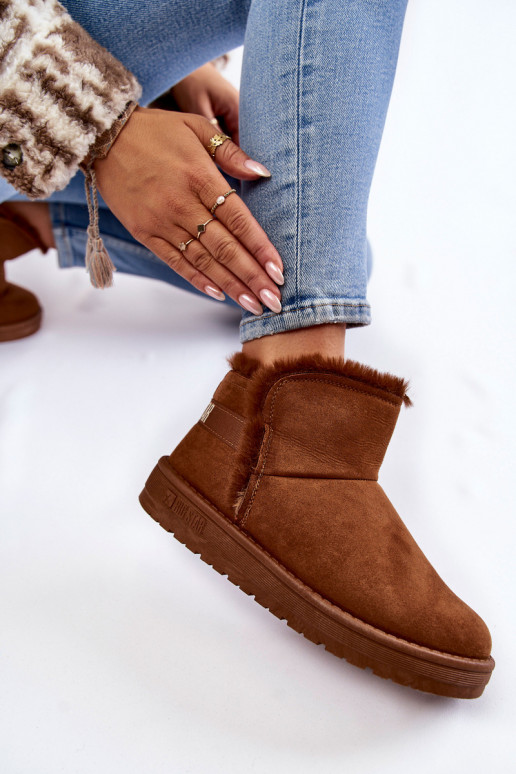 Pealiste omad Pealiste poolsaapad nööpidega lumesaapad Big Star KK274620 pruunid värvi