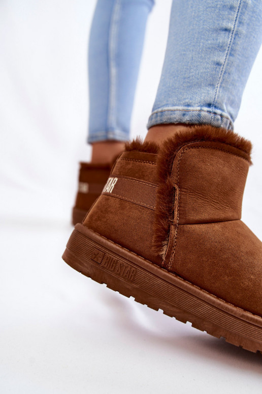 Pealiste omad Pealiste poolsaapad nööpidega lumesaapad Big Star KK274620 pruunid värvi